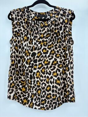 J Crew Women’s Silk Leopard Cheetah Sleeveless Blouse Top Shirt Size 6